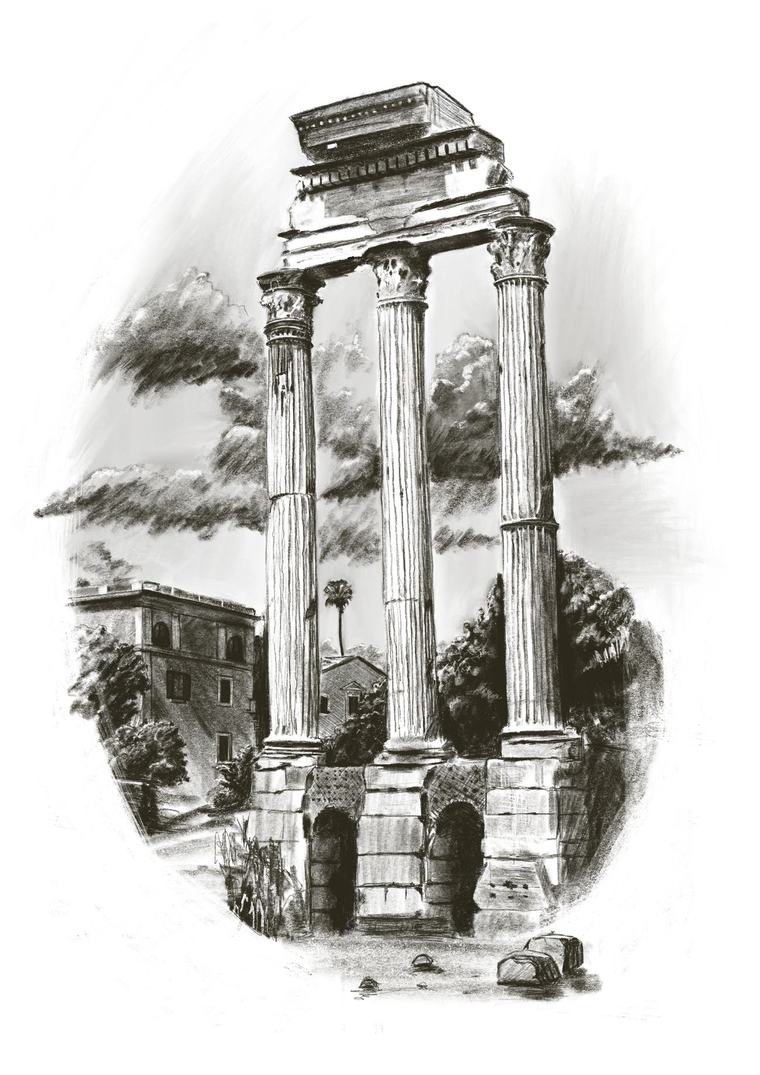 Foro Romano, disegno a carboncino